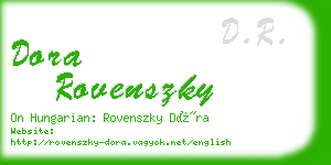 dora rovenszky business card